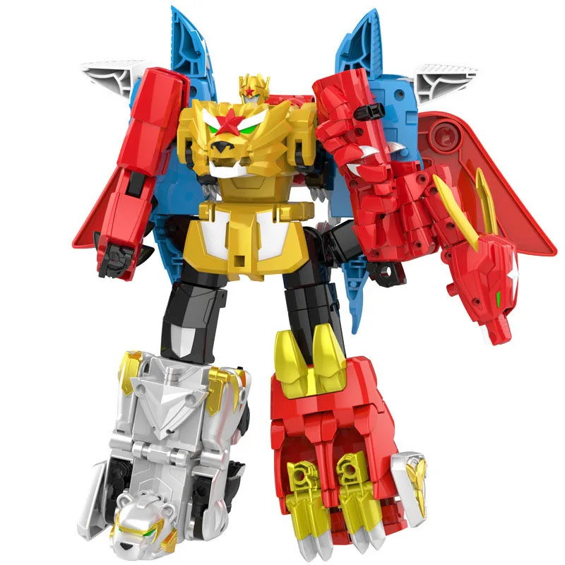 Экшн фигурка Megazord 6 в 1 подвижная сборная робота виде зверя динозавра