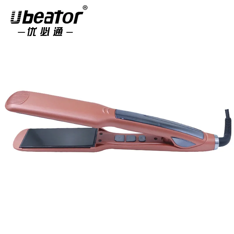 

LCD Wide Temperature-adjusting Plate Pink Straightening Titanium Splint Barber Shop Professional Straightening Splint