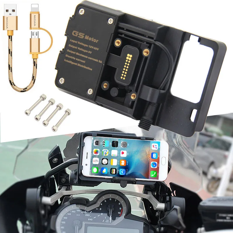 Mobile Phone USB Navigation Bracket Motorcycle USB Charging Mount For