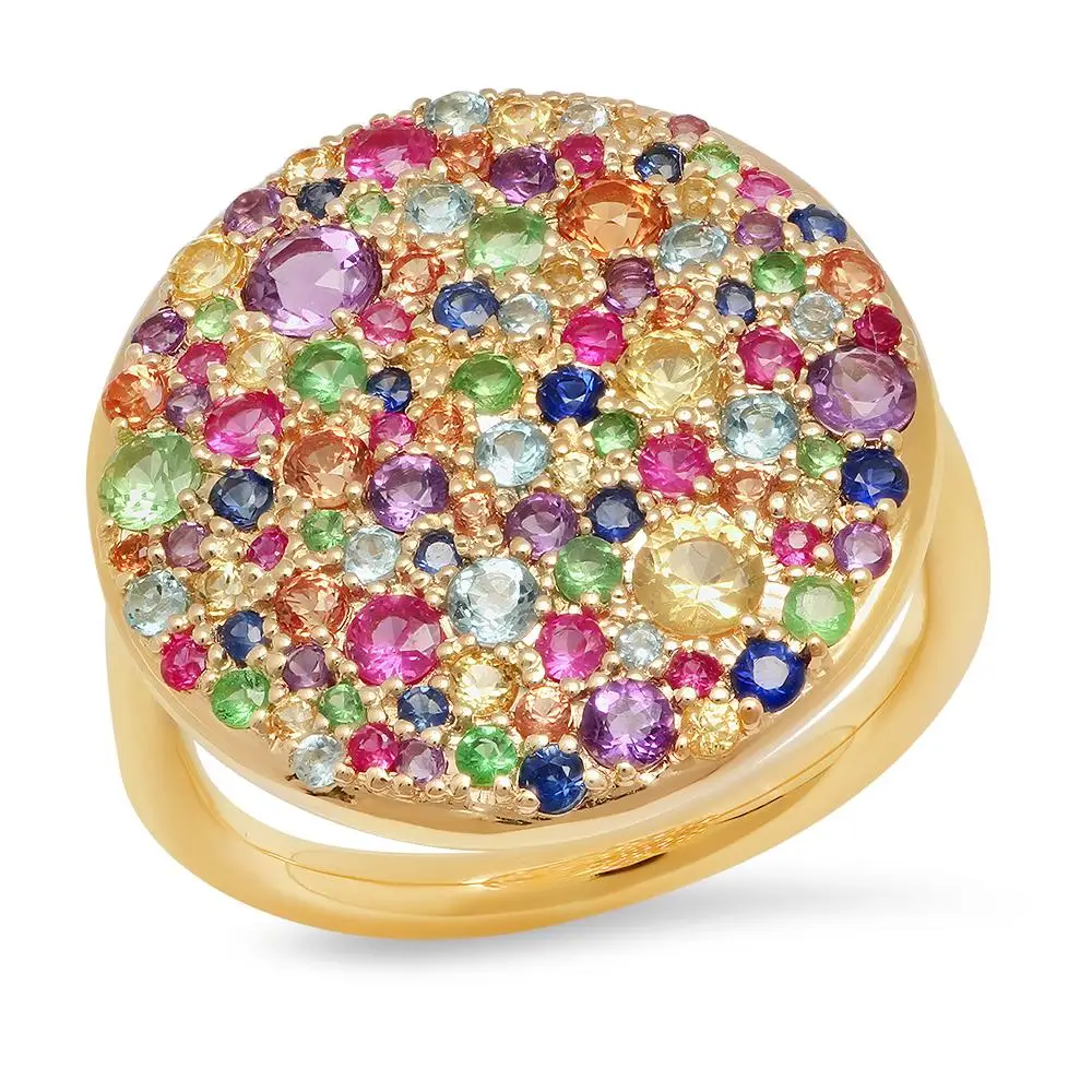 

Bohemian Antique Gold big Ring Summer Beach Conch Finger Ring For Women Girl Charming rainbow Finger Ring Jewelry Accessories