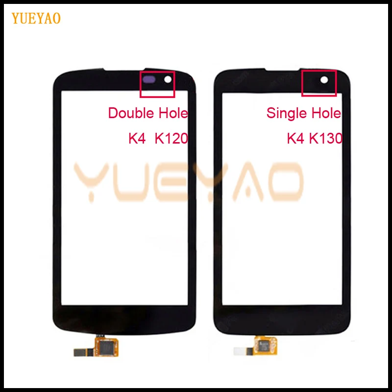 

4.5'' Replacement Screen For LG K4 K120 K120E K121 K130 K130E Touch Screen Digitizer Sensor Front Glass Lens Panel Black White