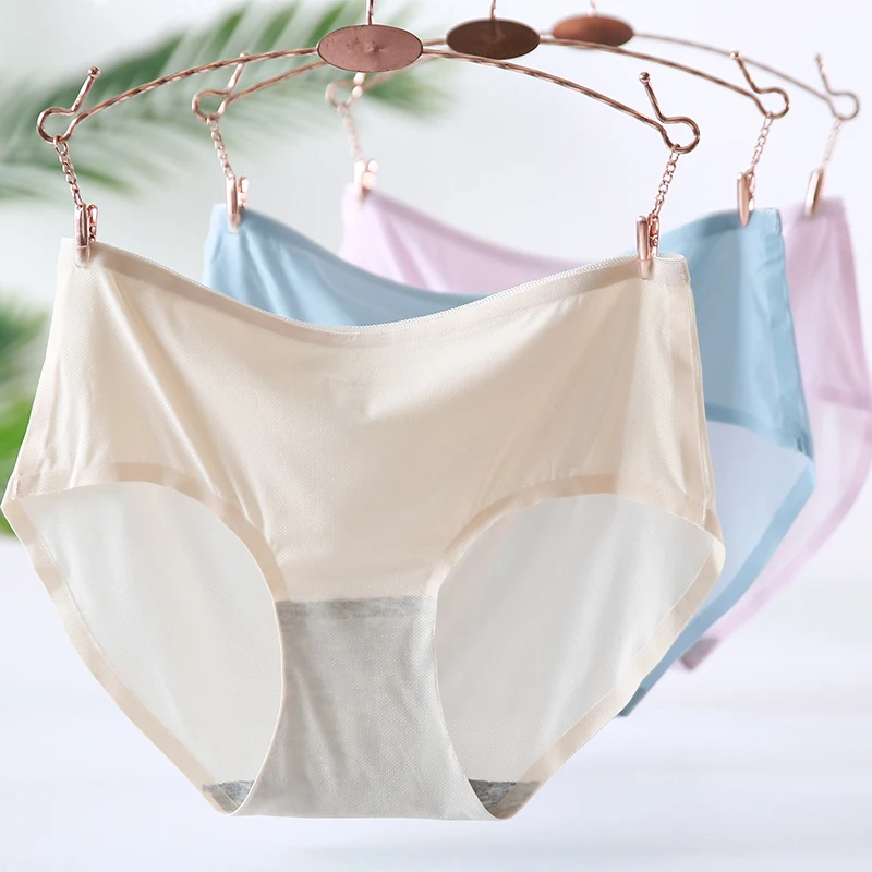 Women Seamless Panties Large Size Ultra-thin Plus Size Underwear Breathable Ice Silk No Trace Women's Panties Invisible Briefs Women Seamless Panties Large Size Ultra-thin Plus Size Underwear Breathable Ice Silk No Trace Women's Panties Invisible Briefs