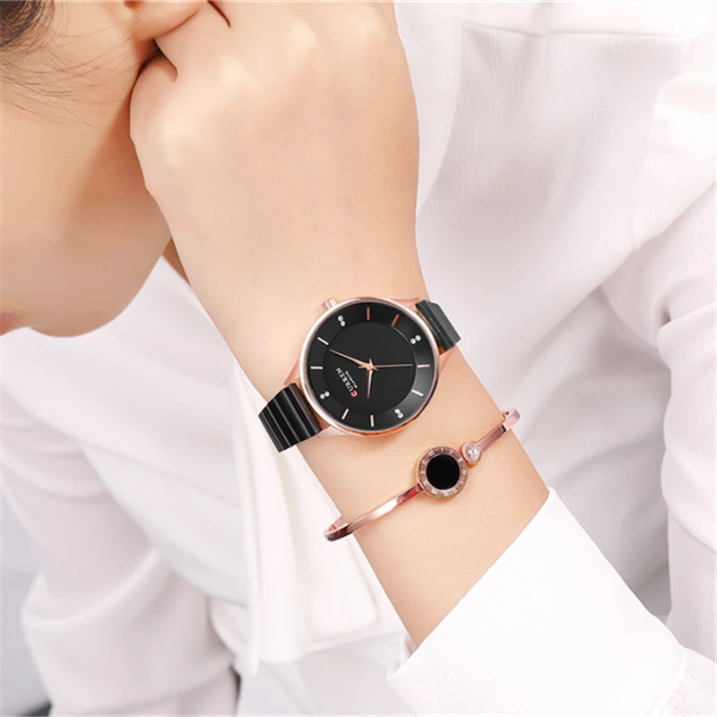 

CURREN Watch For Women 2019 New Black Stainless Steel Bracelet Watches Fashion Ladies Quartz Wrist Watch Female Clock Luxury