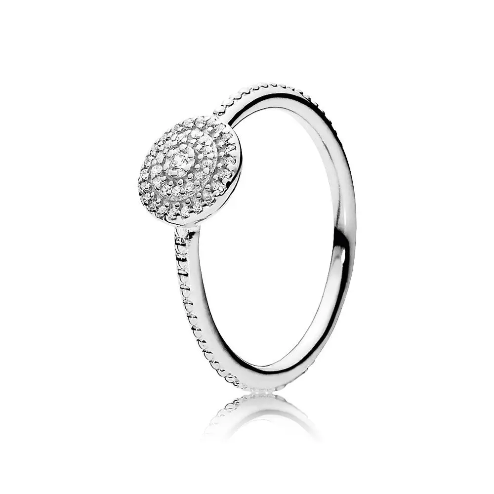 

Authentic 925 Sterling Silver Original Radiant Elegance Pandora Ring With Clear CZ For Women Charm Birthday Gift DIY Jewelry