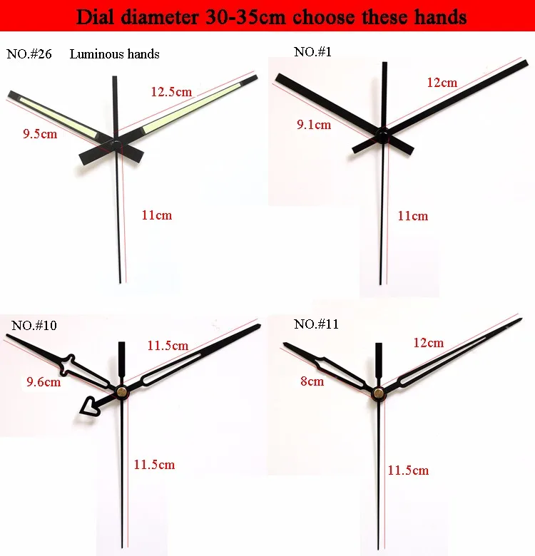 3 Size Long Shaft 6/9/13mm Music Chime Box Clock Movement Pendulum Swing Silent Mechanism With Hands DIY Replacement Kits