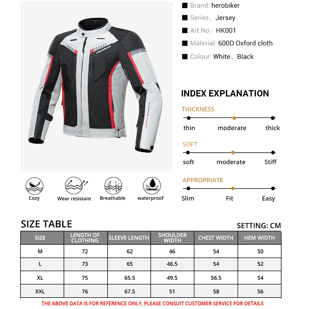 HEROBIKER otoño chaqueta de invierno de la motocicleta impermeable a prueba de viento chaqueta de montar de carreras de Moto ropa de protección - 4