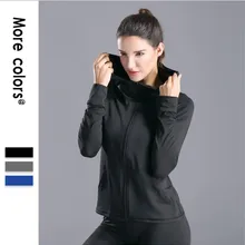 Женская куртка для бега, дышащая спортивная куртка, спортивная одежда для бега, быстросохнущая одежда с длинными рукавами, спортивная одежда с капюшоном, чистый цвет, 3 цвета