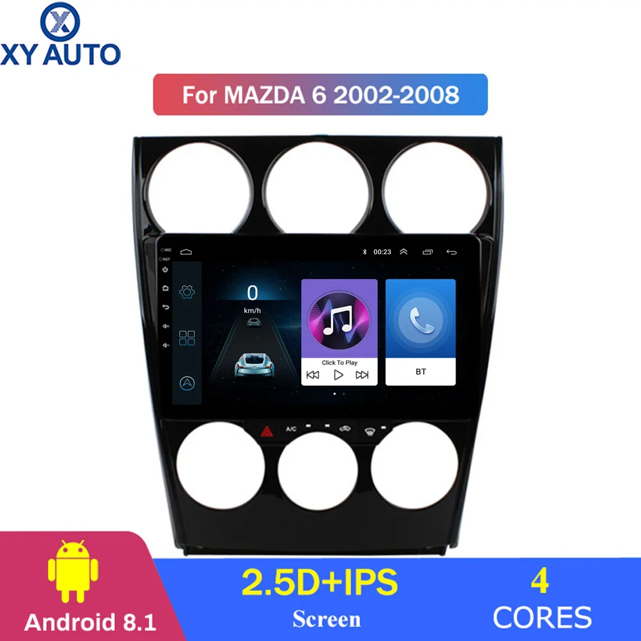 9 дюймов 2.5D IPS Закаленное HD мультитач экран Android 8 1 NAVI для Mazda 6 2002-2008 с Bluetooth USB WIFI