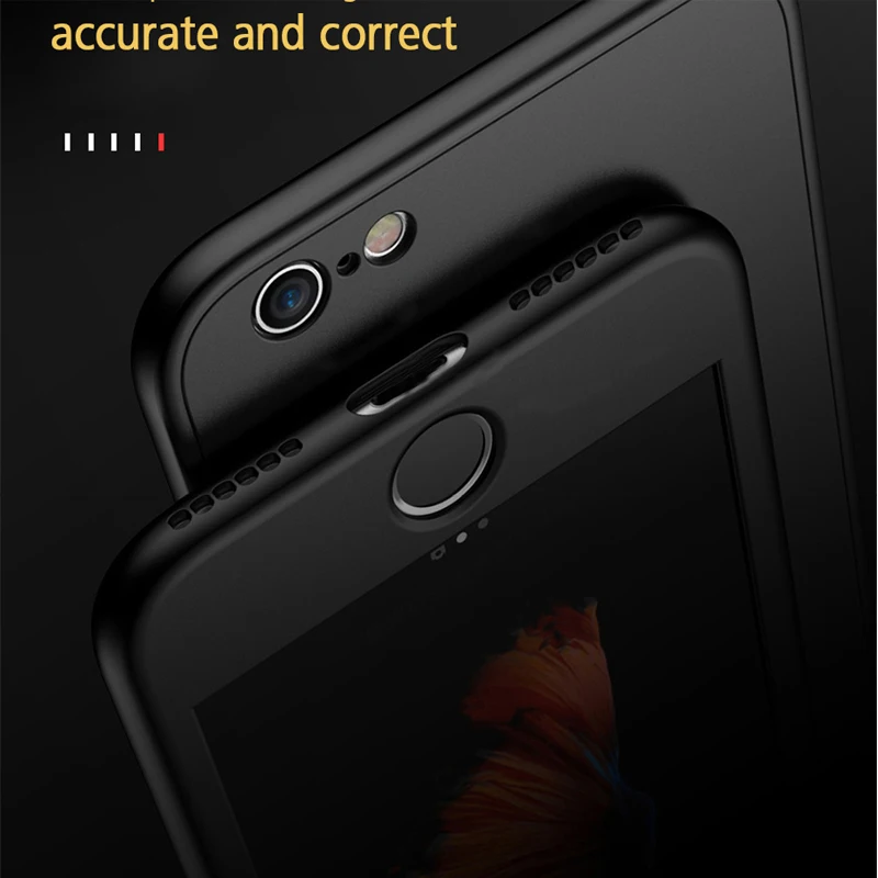 Мягкий силиконовый чехол с полным покрытием на 360 градусов для iPhone XS XR Max 5 6 7 8 Plus X