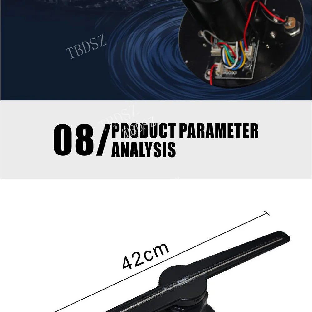 Ventilador de Olho Tbdsz Computador Wi-fi Holograma Holográfico Projetor Publicidade Display Led fã Luz nu Logo 3d 16 Luzes de publicidade