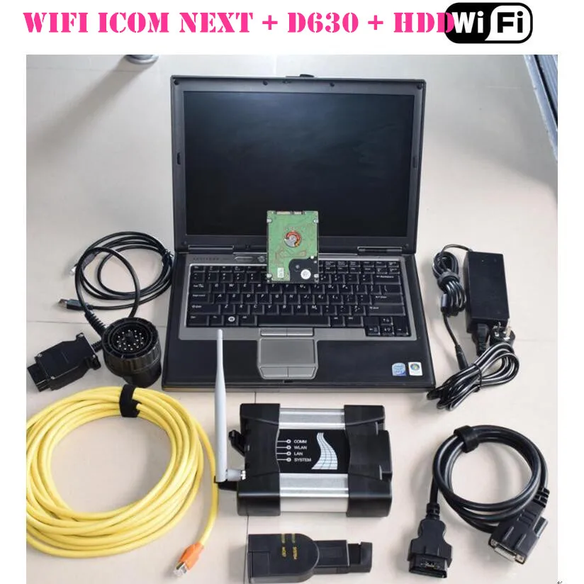Для автомобиля BMW автоматический сканер ICOM NEXT Wifi с программным обеспечением V2019.12 500G HDD в ноутбуке D630 полный набор диагностических и программирующих инструментов