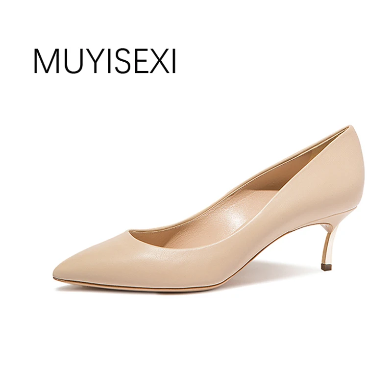 

Women Shoes High Heel Spring 5.5 CM Stilettos Metal Kitten Heels Black Nude Pumps Women's Shoes Schuhe Damen HL67 MUYISEXI