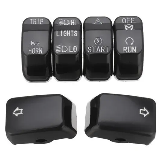 

6pcs Black Switch Button Covers Caps For Harley Blackline Breakout Dyna Sportster 1200 883 96-13