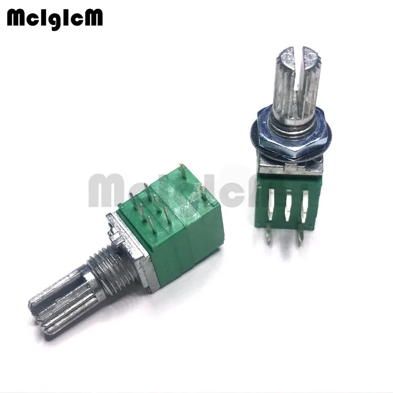 MCIGICM 5pcs 8pin RV097NS dual potentiometer B50K with switch audio / power amplifier / sealing