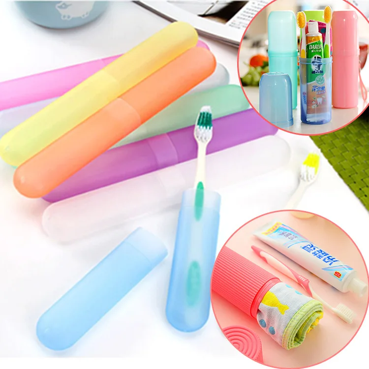 Travel Accessories Portable Travel Toothbrush Holders Dustproof Brush Box Protect Cover Long Case Candy Color