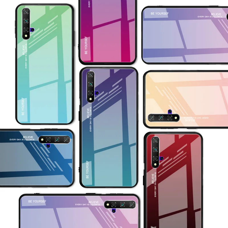 Чехол XINDIMAN оригинального дизайна для huawei honor20 градиентный чехол из закаленного