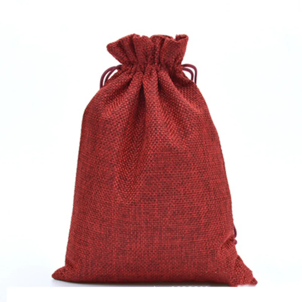 1Pcs Shopping Bag Colorful Imitation linen Storage Package Bags Drawstring Bag Travel Women Cloth Bag Gift Pouch