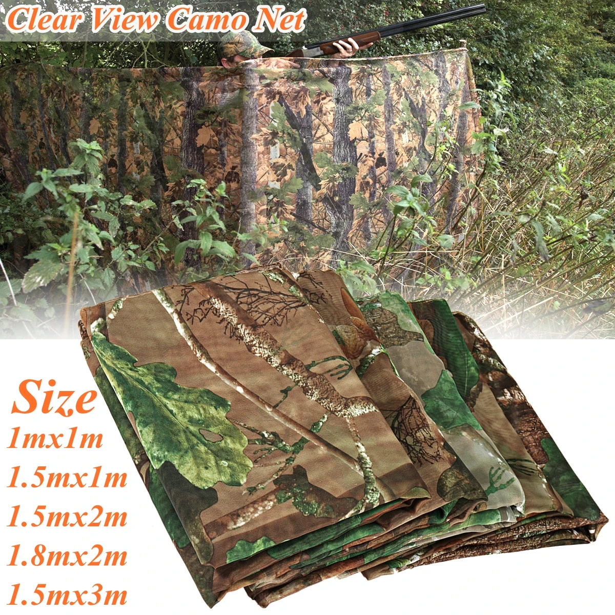 

New 5 Different Size Multifunction Camo Net Blind Netting Birds Decoy Hunting Woodland Camping Military Camouflage Netting Mesh