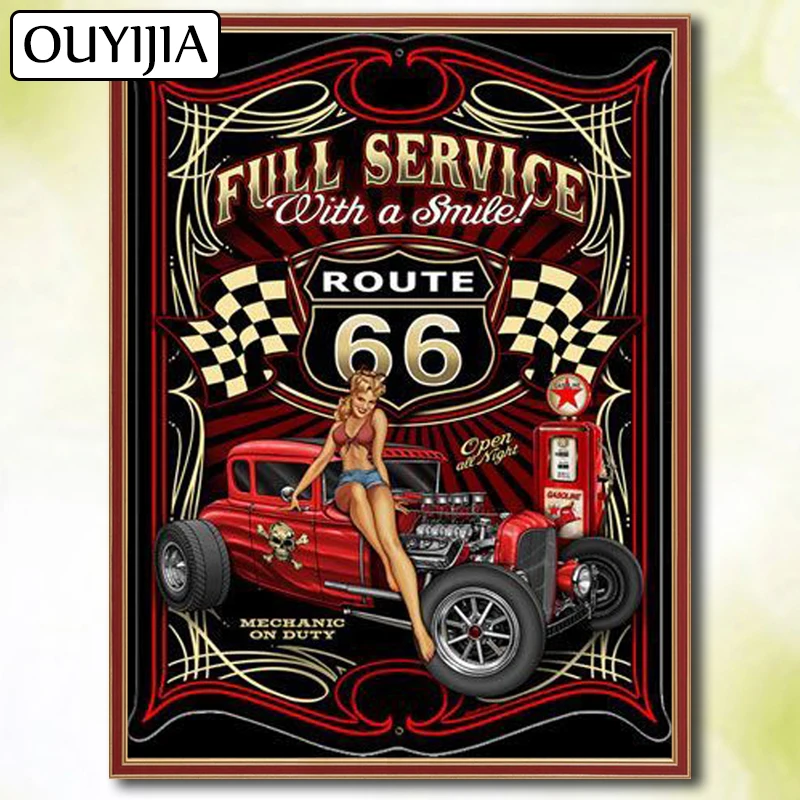 

Motorcycle Cartoon Beauty Halle Moto OUYIJIA 5D DIY Diamond Full Square Picture Of Rhinestone Embroidery Diamond Mosaic For Sale