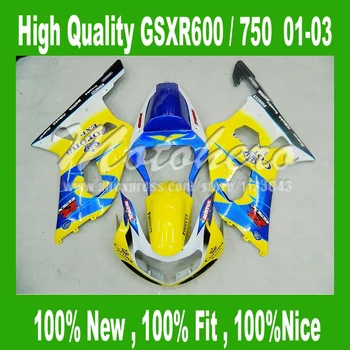 

Yellow blue Fairings for SUZUKI K1 01 GSXR750 01 02 03 GSXR 600 750 01 02 03 Fairing kits GSXR600 01 02 03