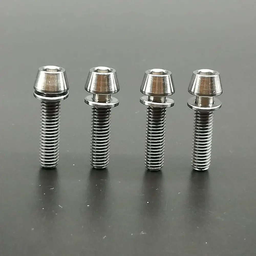 Многоцветная M5X20mm титановая Шестигранная коническая головка M5 Ti болты винт с шайбой 4 шт./лот - Цвет: Ti color