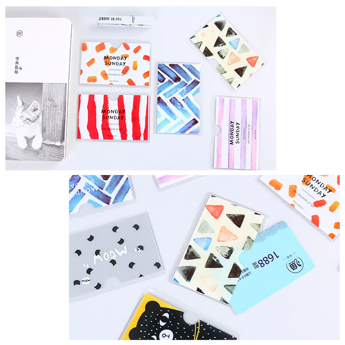 

Bus Card Bank Card Protection Cover PVC Translucent Frosted Waterproof Card Holder Student Office Supplies Stationery File Bag