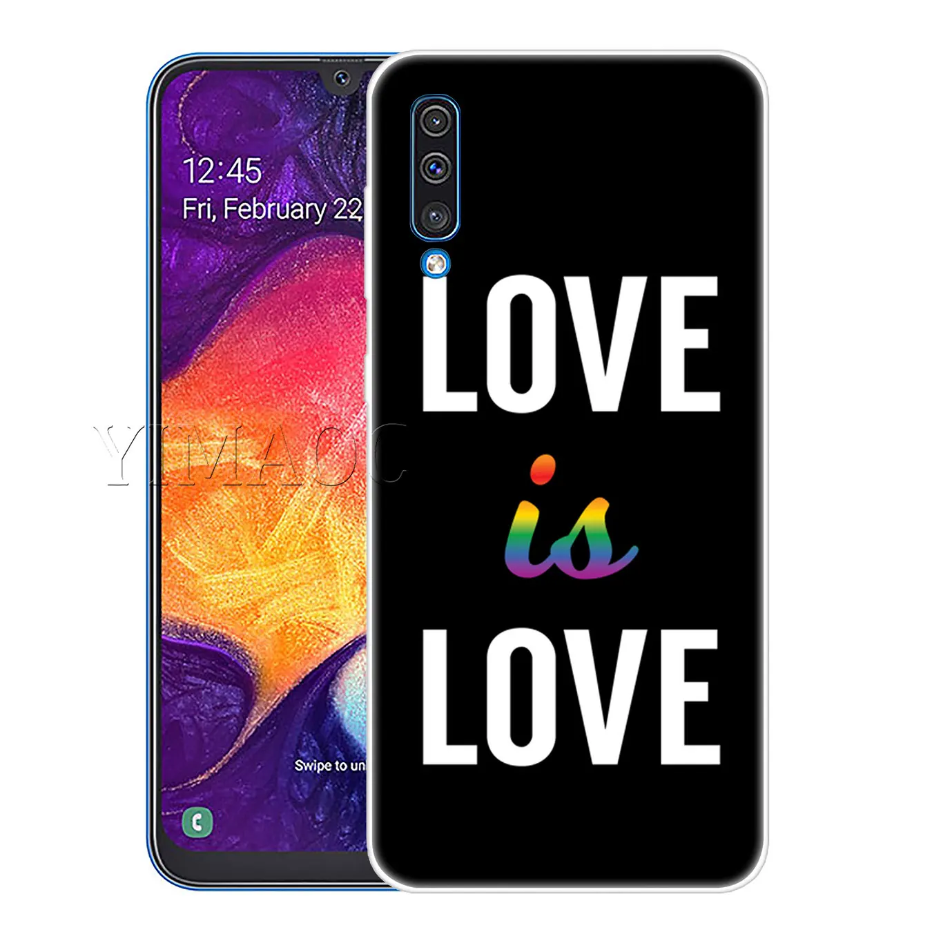 Мягкий силиконовый чехол YIMAOC Love Is LGBT Rainbow Heart для Samsung Galaxy A70 A60 A50 A40 A30 A20 A10 M10 M20 M30