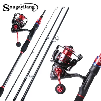 

Sougayilang 1.8m 2.1m Fishing Pole and Fishing Reel Carbon Sea Carbon Lure Rod and Casting Spinning Reel With Spare Coil Sets