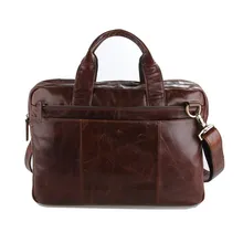 Vintage Genuine Leather Men’s Briefcase Laptop Business Case Cow Leather Messenger Bags Men Shoulder Bag Crossbody Bag #MD-J7092