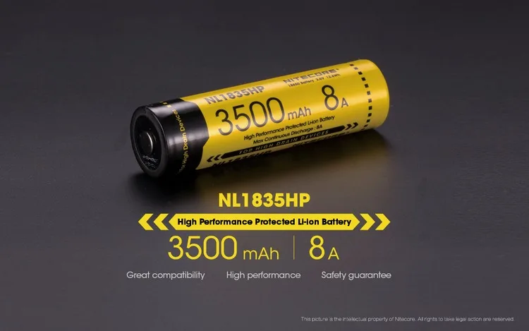 NITECORE NL1835HP 8A 3500 мАч перезаряжаемая батарея с пустым металлическим корпусом чехол только для транспортировки, внешний аккумулятор не может работать