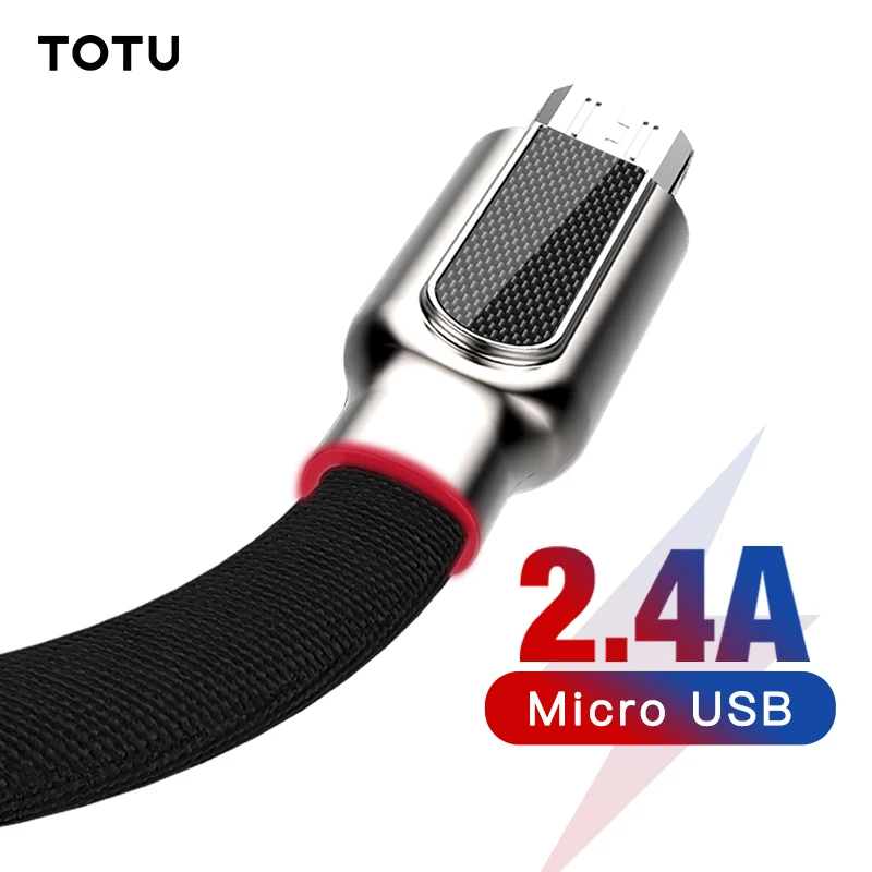 Кабель Micro USB TOTU для быстрой зарядки Microusb Samsung Xiaomi Redmi 4 Note 5 Android провод мобильного