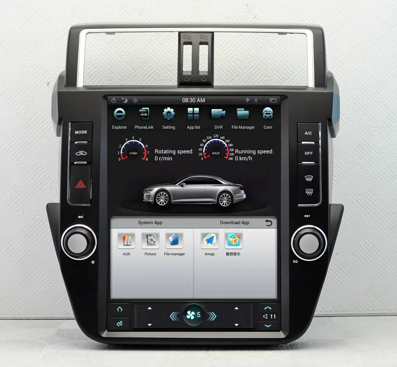 Discount 12.1" Tesla Vertical Screen Android 6.0 Car Radio DVD GPS Navigation for Toyota Prado 150 2014-2017 Support 3/4G Network 0