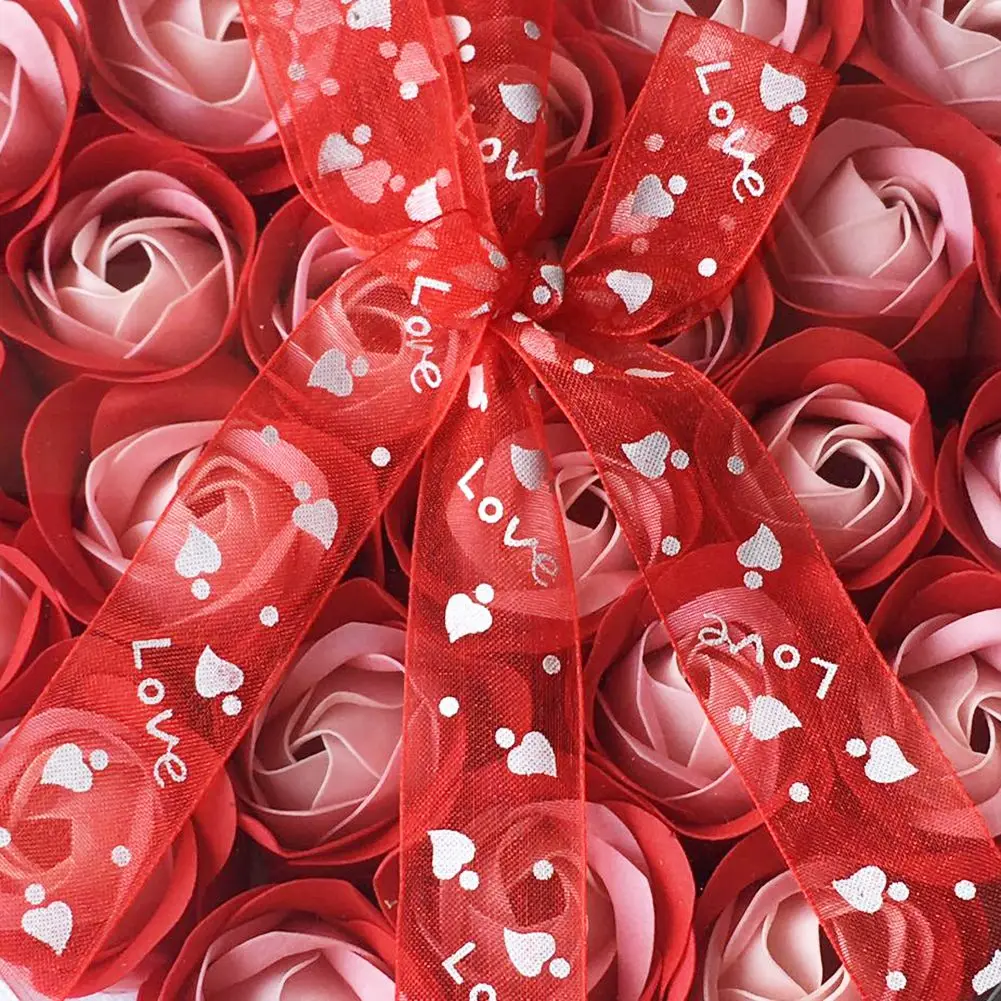 

Lovely 24 Pcs Red Scented Bath Soap Rose Petal in Heart Box (Red)