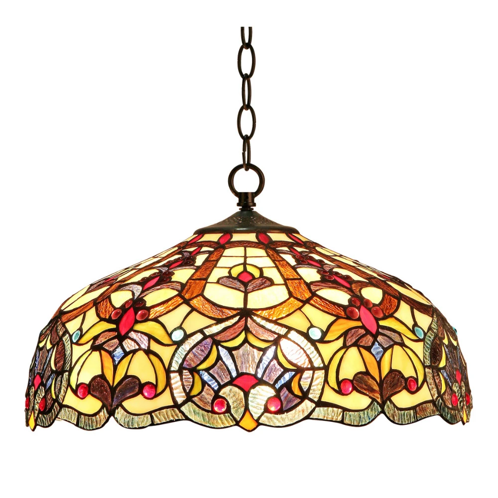 CH33473IV18-DH2 SADIE Tiffany-style 2 Light Victorian Ceiling Pendant Fixture 18 Shade