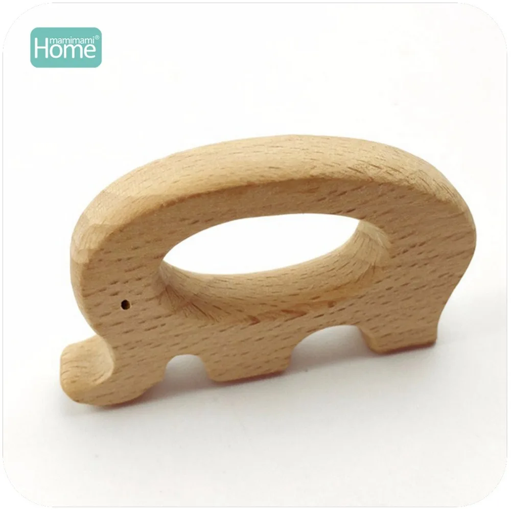 

MamimamiHome Baby Wooden Montessori Toys 5pc Beech Wooden Elephant Teether Bracelet Toy For A Stroller Baby Rattles