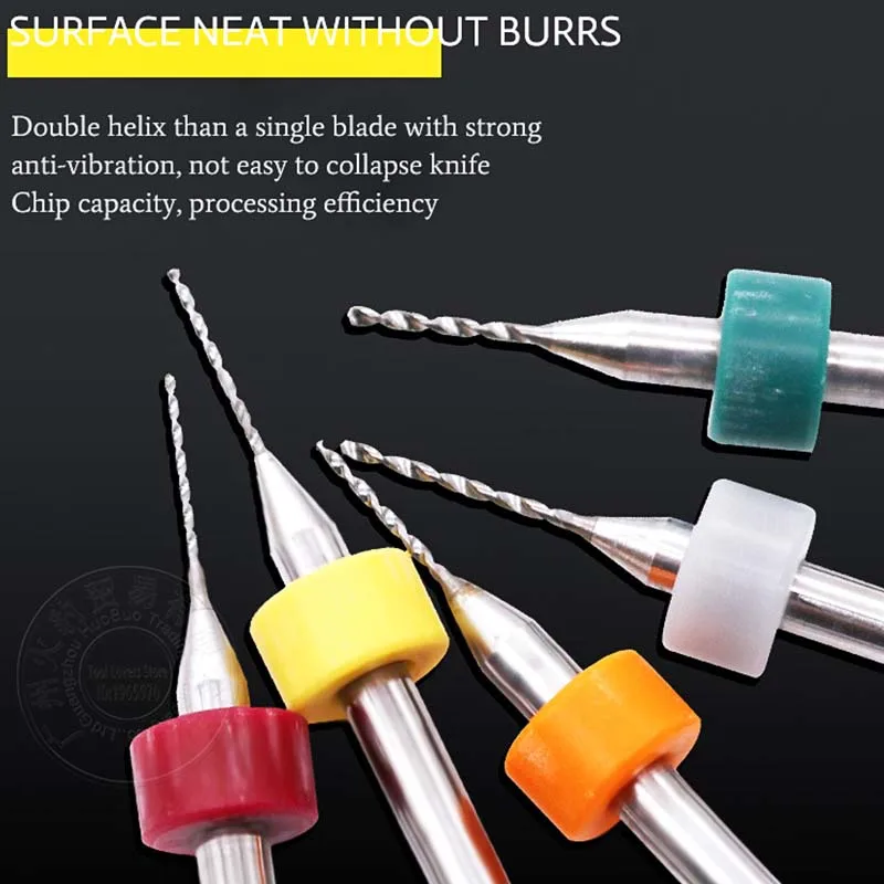 10Pcs/set Micro Mini Twist Drill Bits Set PCB Print Circuit Board Tungsten Carbide Engraving Tool 1.1mm-2mm Metalworking