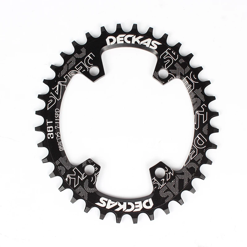 DECKAS круглая форма узкая широкая 32 T/34 T/36 T 104BCD MTB цепь 7075-T6 велосипедная цепь велосипед круг коленчатый набор одна пластина