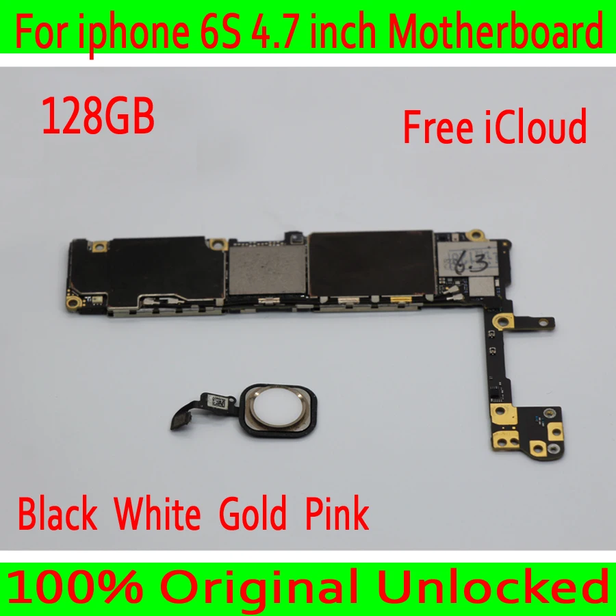 

Free Shipping for iphone 6S Motherboard with Touch ID,100% Original unlocked for iphone 6S Logic board with NO iCloud,128GB