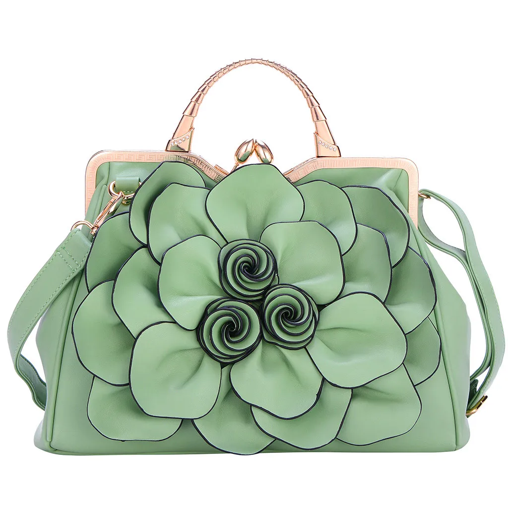 Женские сумки на плечо модные большие Розы Цветочный узор сумки большой емкости дамы сумка Многофункциональный# Zer - Цвет: Mint Green