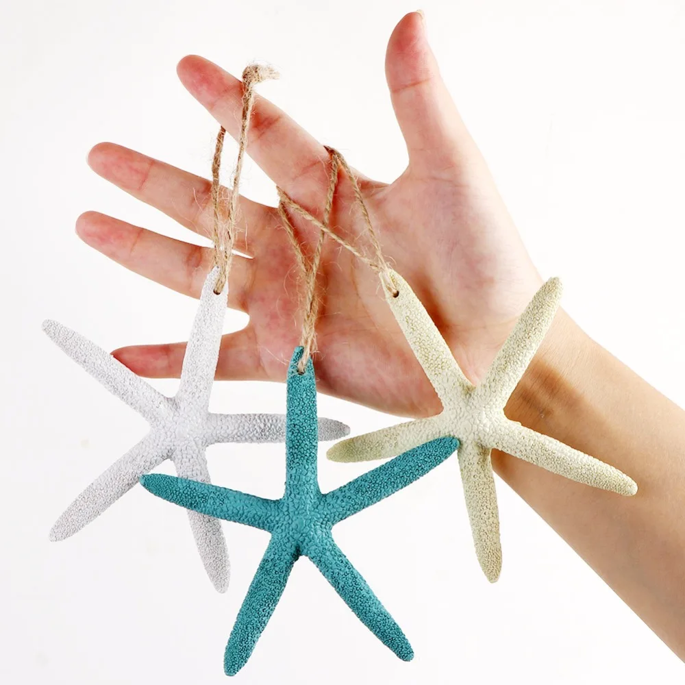 OurWarm 2Pcs Wedding Gifts for Guests 10cm Artificial Resin Starfish Sea Star DIY Home Ornaments Beach Theme Wedding Souvenirs