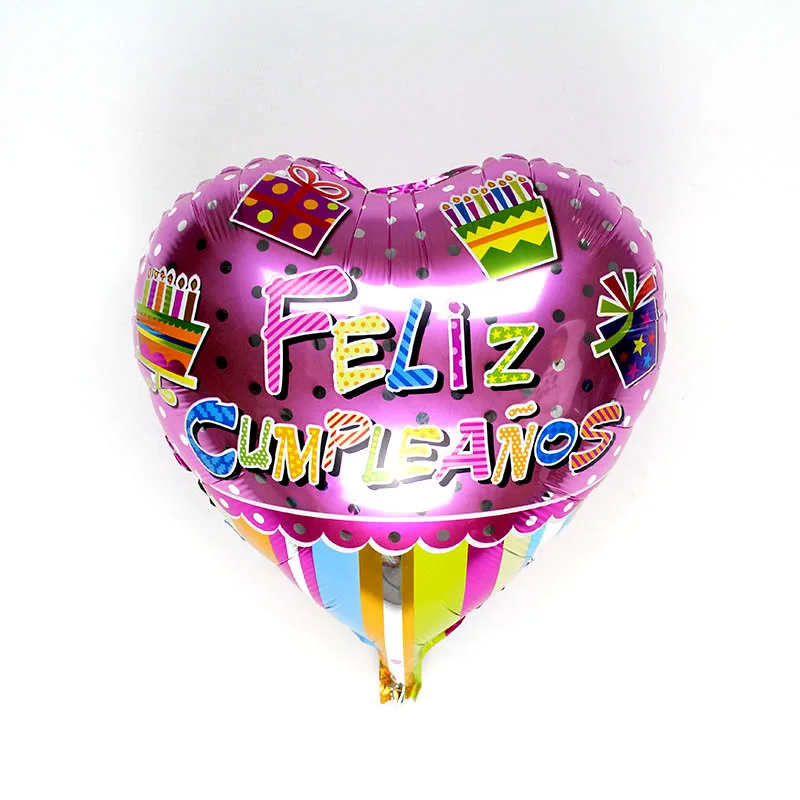 18 дюймов с днем рождения испанские Воздушные шары 5 шт./лот Feliz Cumpleanos гелиевая