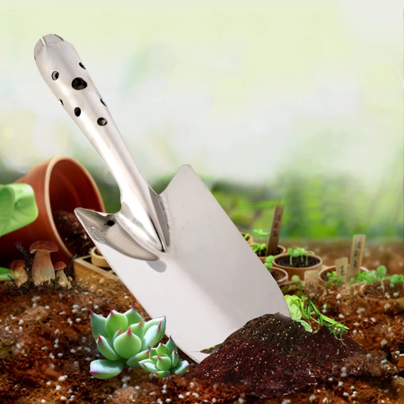 Садовая лопата с деревянной ручкой, маленькая железная лопата с цветком, Прямая поставка