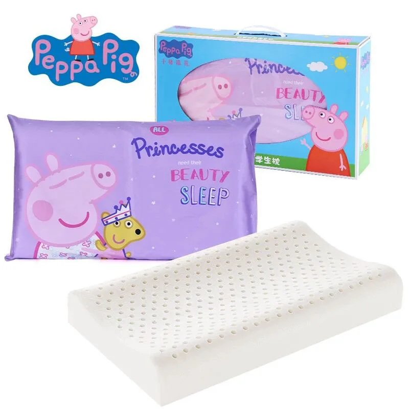 

2018 Genuine Peppa Pig Thailand imported children's student natural latex pillow 3-12 year old child neck care memory pillow toy