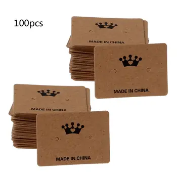

100Pcs Jewelry Display Card Earrings Ear Studs Packing Hang Tag Rectangle Holder