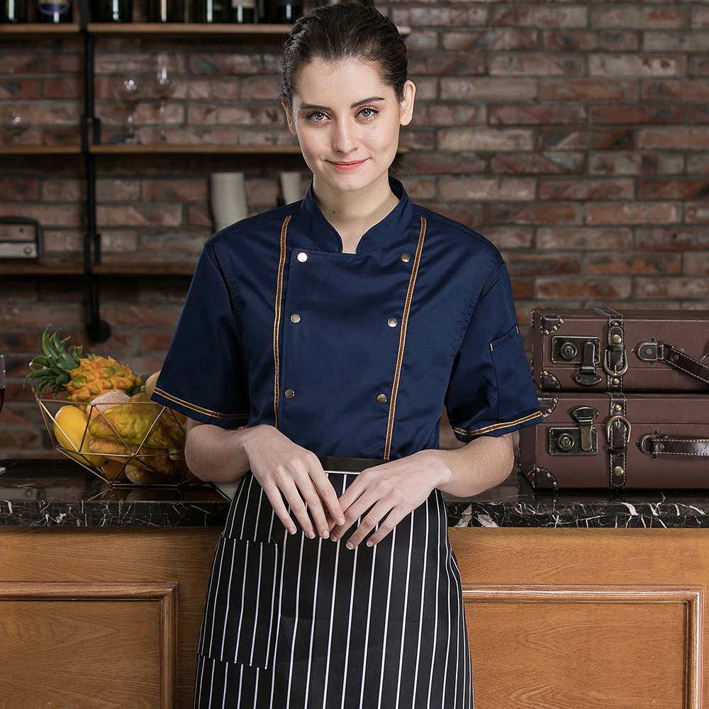 Куртка для готовки в ресторане гостинице кухне летняя дышащая двубортная