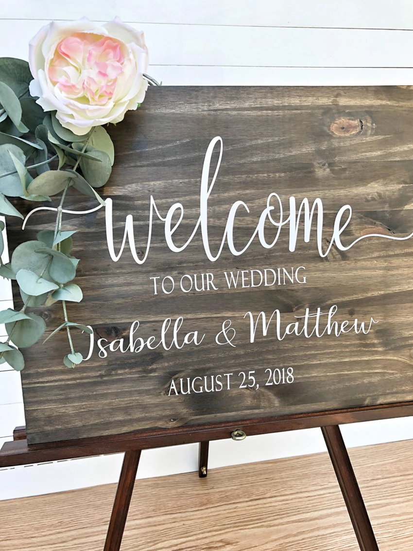 Wedding-Vinyl-Wall-Decals-Welcome-Sign-Wood-Wall-Stickers-Home-Decor-Living-Room-Decorative-Personalised-Name (2)