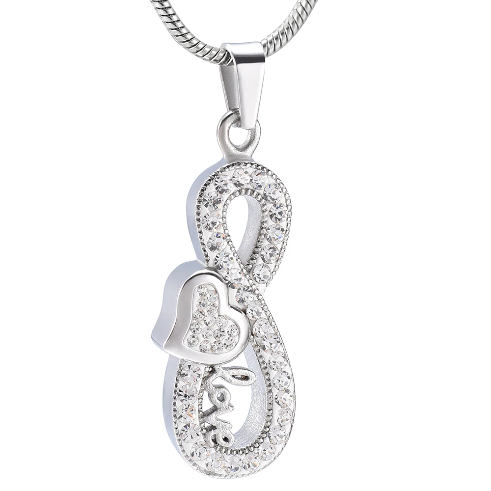 

LKJ9988 Endless Love Women Gift Necklace Hold Ashes/ Hairs Keepsake 316L Stainless Steel Cremation Pendant Jewelry - Free Funnel