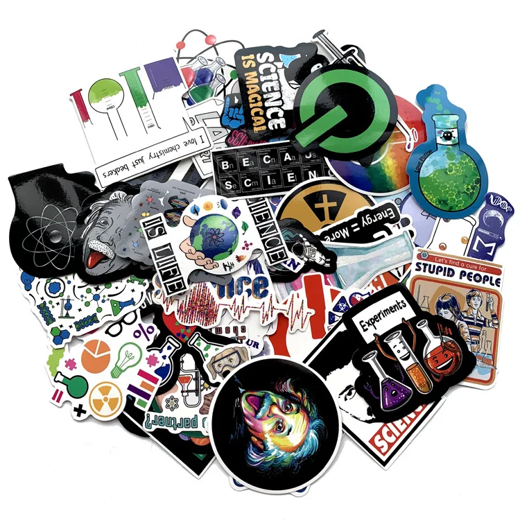 

51 PCS science chemistry lab astronaut stickers blockchain code Brain scientists funny stickers for child gift decor Luggage