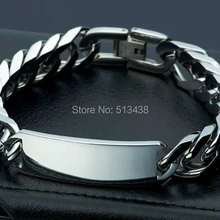15 мм тигель из нержавеющей стали полированный мужской ID Link браслет цепь тяжелый огромный