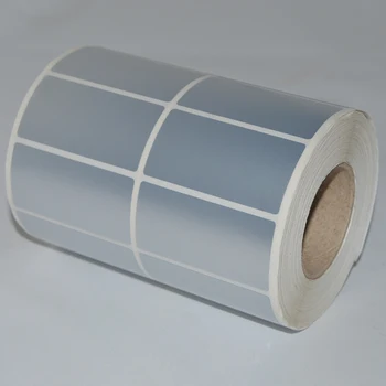 

50*25*2000 in two rolls matte silver PET label paper bar code waterproof anti tearing stickers for printer
